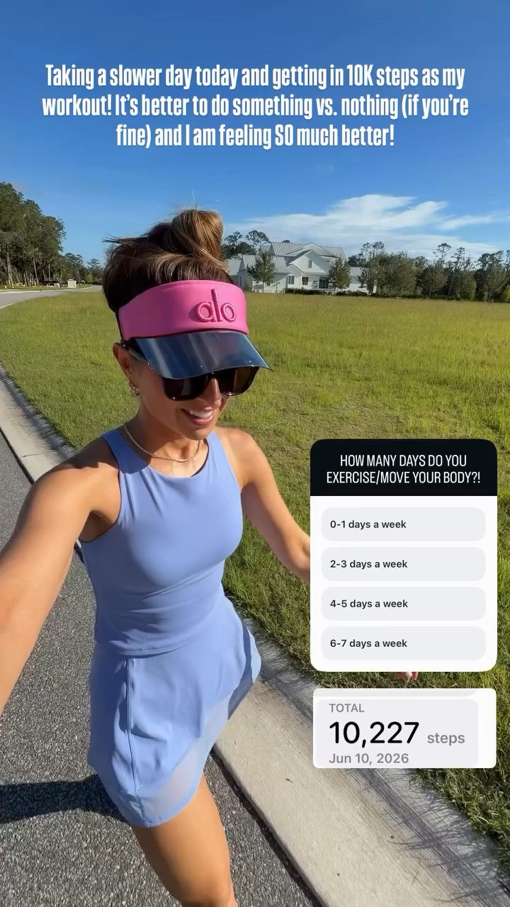 Taking a slower day today and getting in 10K steps as my workout! It’s better to do something vs. nothing (if you’re fine) and I am feeling SO much better! Spanx workout set in XS - skort has medium compression in tummy! I love this top, too!! Code LISAMARIEXSPANX! New balance 9060 are TTS. Alo visor and Gucci sunglasses. Walking outfit. Workout outfit.

#LTKootd #LTKActive #LTKfitnessgoals