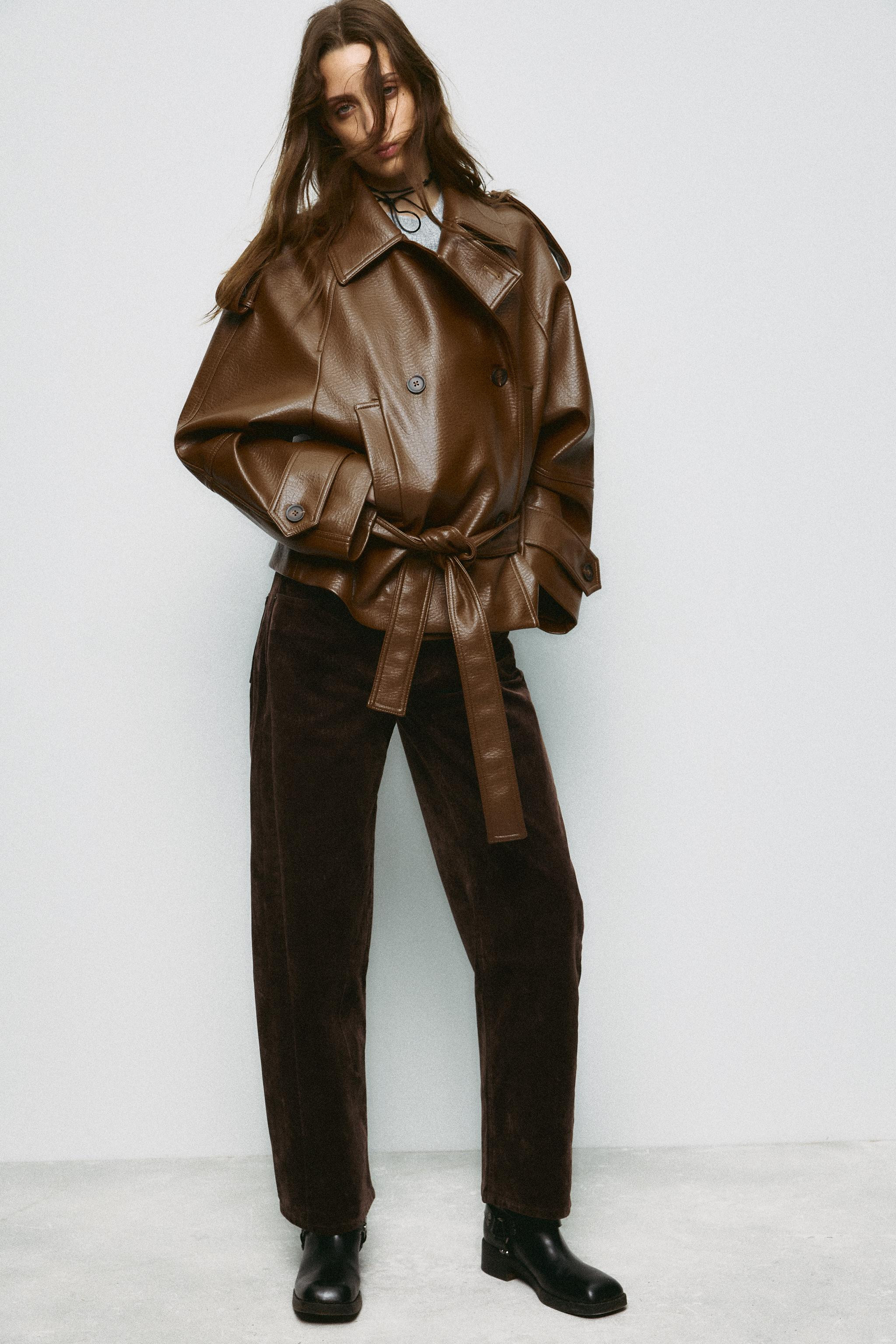SHORT FAUX LEATHER TRENCH COAT | Zara AU
