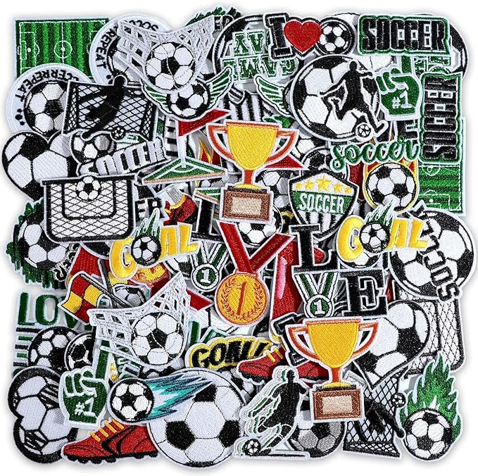 72 Pcs Soccer Iron on Patches Embroidered Soccer Patches Iron on Hat 36 Style Sport Ball Applique... | Amazon (US)