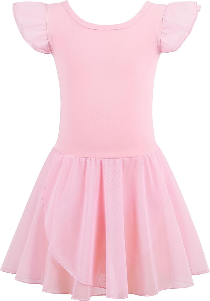 MdnMd Girls Dance Ballet Leotards Dresses for Toddler Ballerina Outfit Skirt Hollow Knot Back Flu... | Amazon (US)