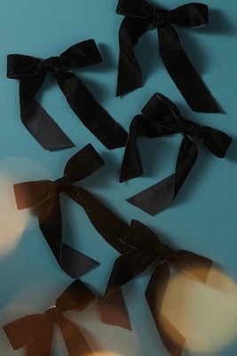 Velvet Bow Clip-On Ornaments, Set of 6 | Anthropologie (US)