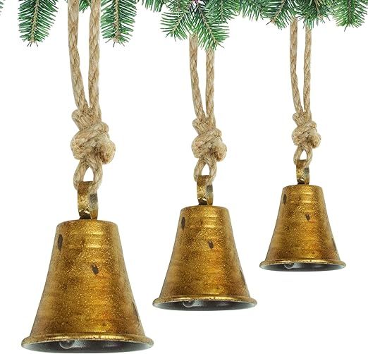 Decorative Bells, Christmas Decor Bells, Metal Indoor and Outdoor Blessing Bells, 3-Piece Set of ... | Amazon (US)