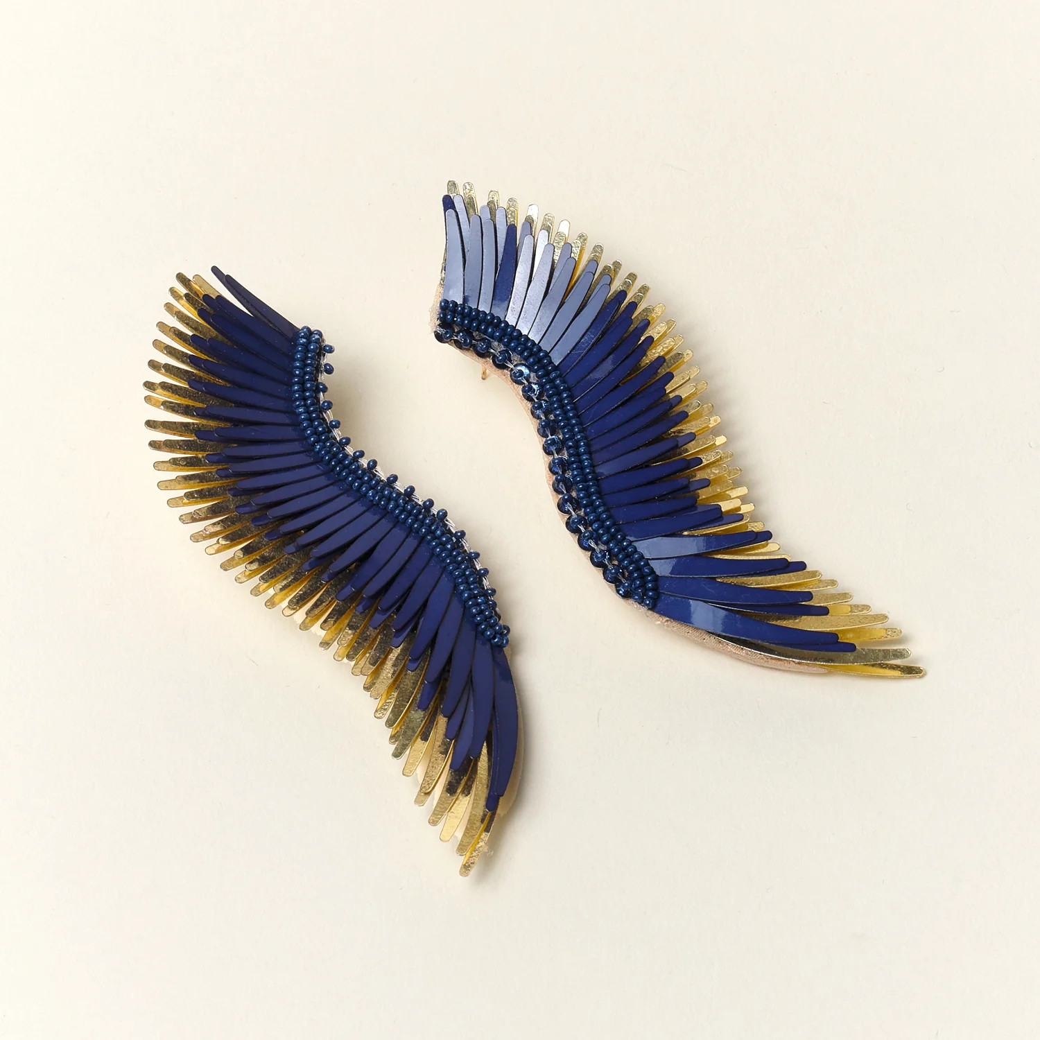 Madeline Earrings Navy Gold | Mignonne Gavigan