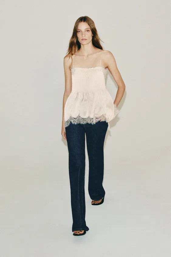 ZW COLLECTION LACE CAMISOLE TOP | Zara US