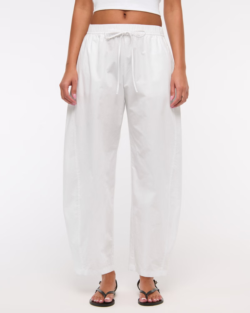 Poplin Barrel Pull-On Pant | Abercrombie & Fitch (US)