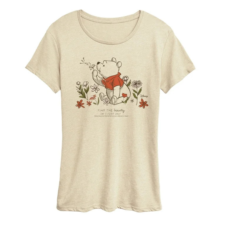 Disney - Pooh Flowers - Women's Short Sleeve Graphic T-Shirt | Walmart (US)