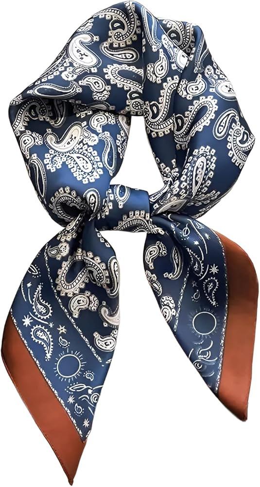 Head Bandanas Scarf for Women Silk Satin Hair Scarf Lightweight Vintage Fashion Square Neck Scarv... | Amazon (US)