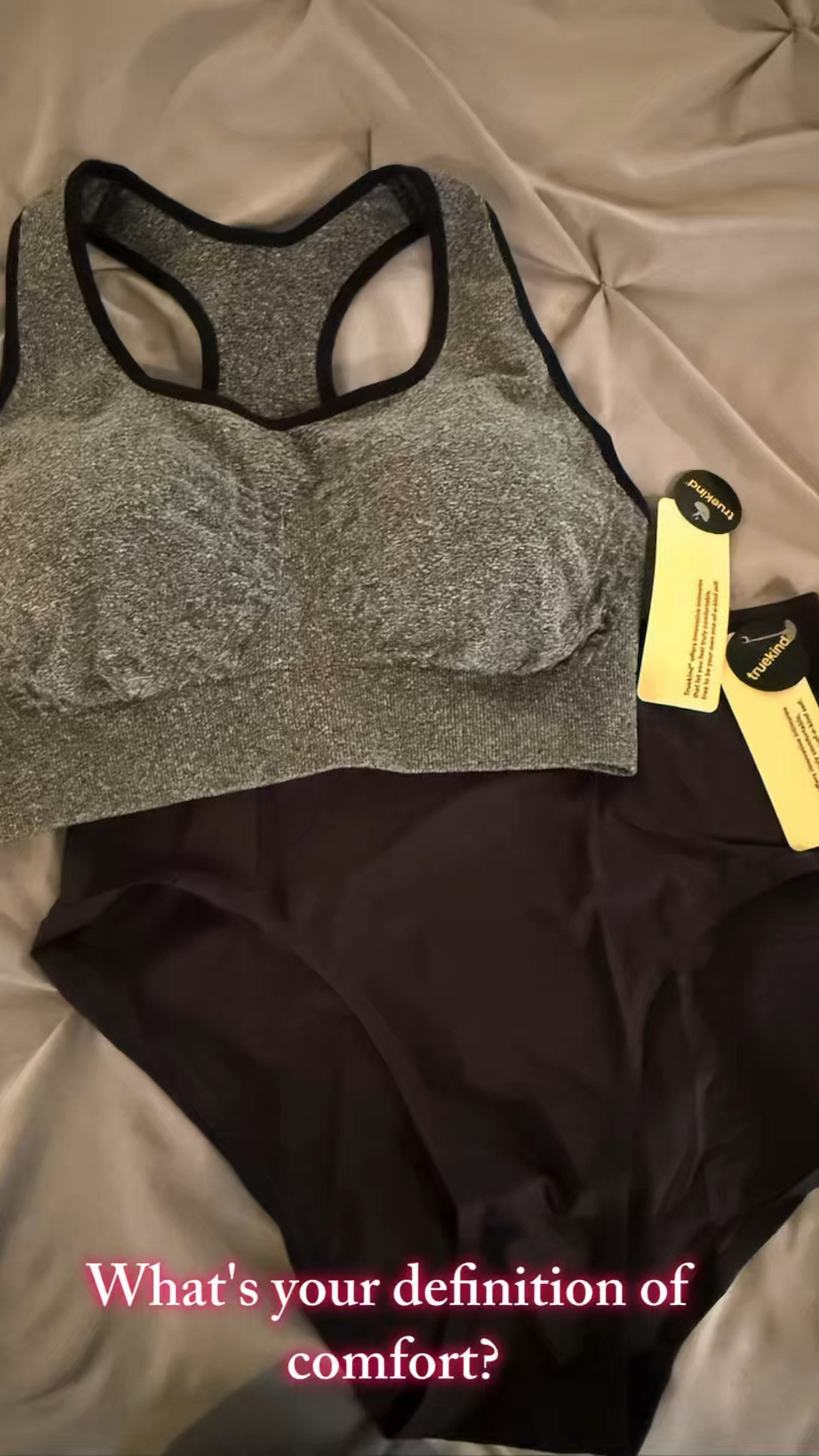 What’s your definition of comfort? Share yours below while I @Truekind display mine. 😉 Showing both comfort and support for a restful night. Because sharing is caring, use code: TKLAKEISHA20 at checkout to save 20% on your order. We women keep lifting each other up! No gatekeeping here! #seamlessracerbackbra #truekindsquad #truekindpartner #linkinbio #comfortaboveall #comfywear #brasforrealsupport

#LTKgrwm #LTKstorytime #LTKBeauty