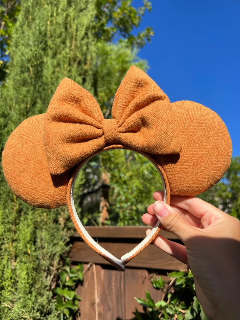 Orange Fall Mouse Ears / Handmade Fall Mouse Ears - Etsy | Etsy (US)