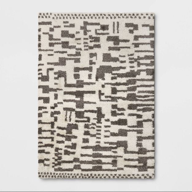 Jutland Geo Moroccan Hand Tufted Shag Area Rug Gray - Project 62™ | Target