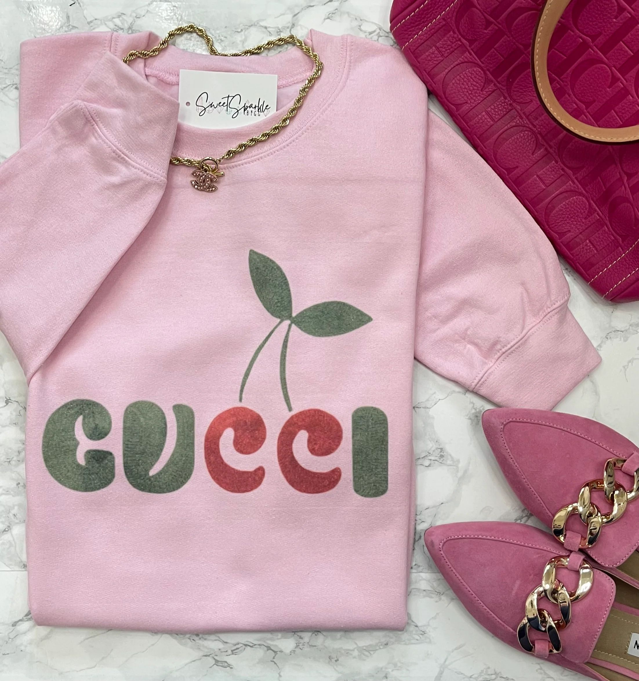 Pink cherries sweatshirt | Sweet Sparkle by GG 