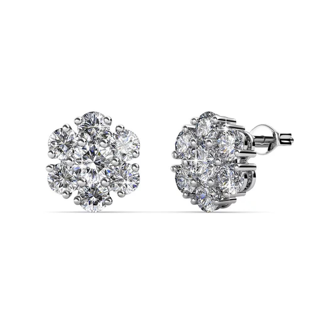 Cate & Chloe Maggie "Pure" 18k White Gold Stud Earrings with Swarovski Crystals - Walmart.com | Walmart (US)