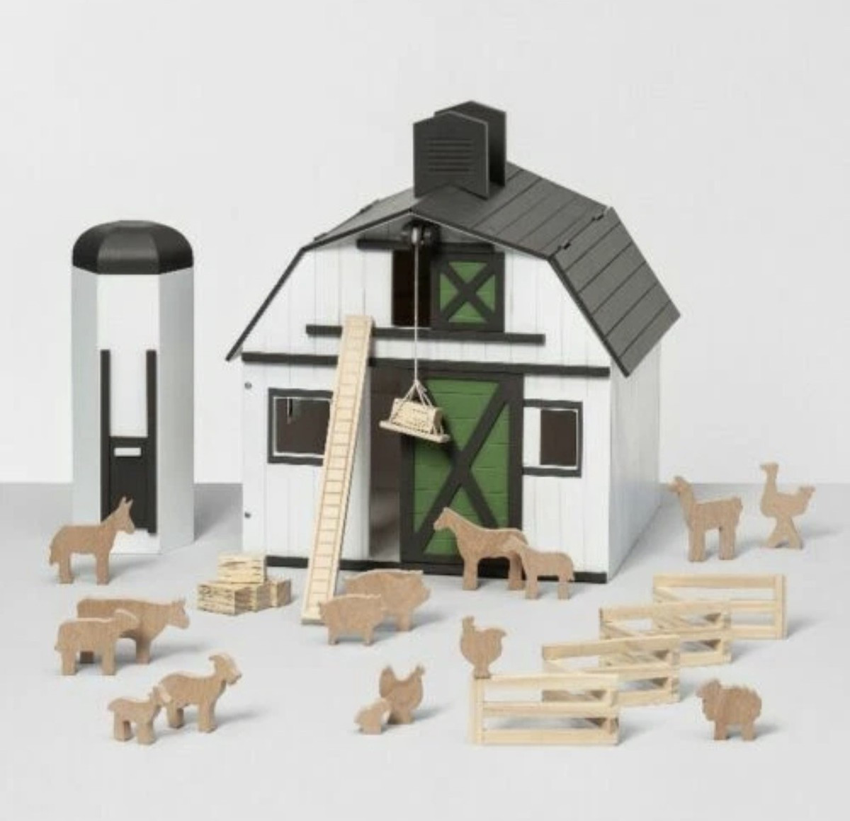 Hearth and Hand Magnolia Wood Barn & Animals Farm Set ~ NEW 24 Pc | eBay | eBay US