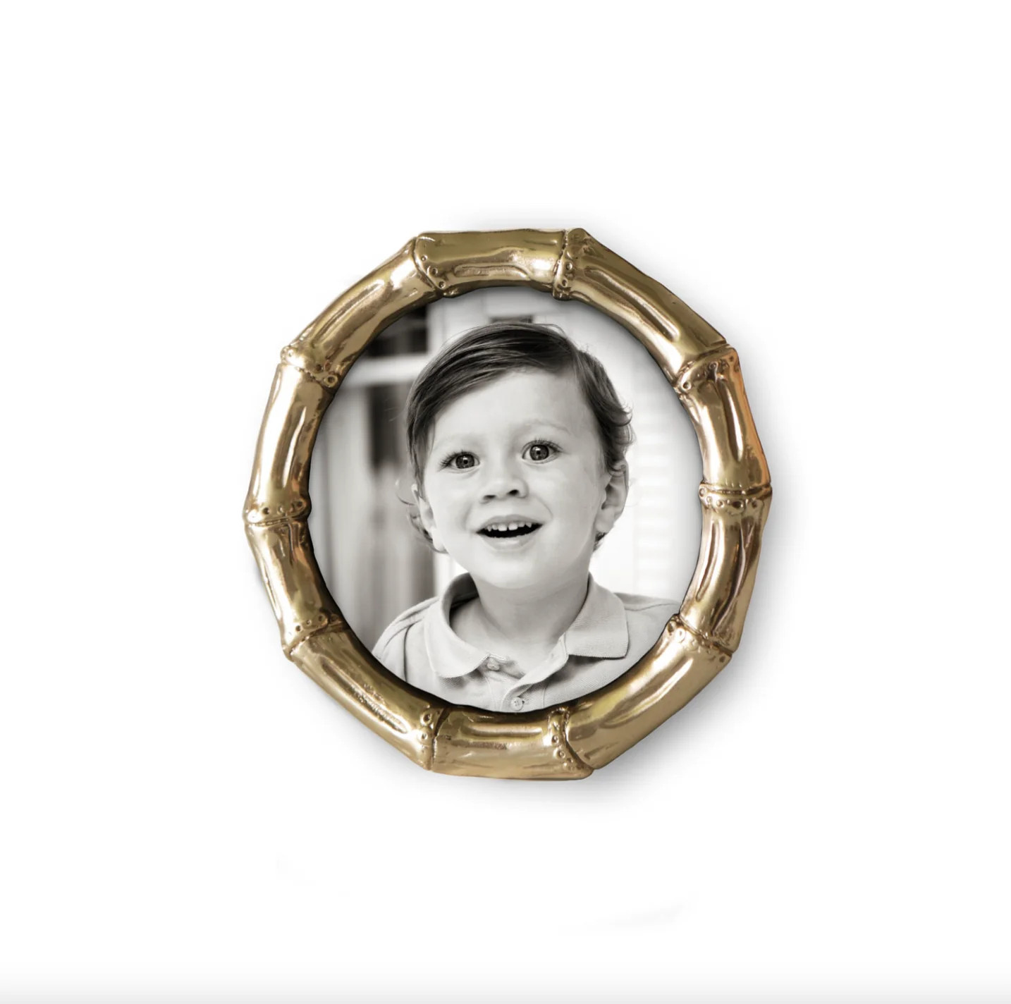 Beatriz Ball Sierra Modern Gold Bamboo 5x5 Round Frame | Waiting On Martha