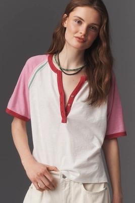 Pilcro 100% Cotton Henley Tee | Anthropologie (US)