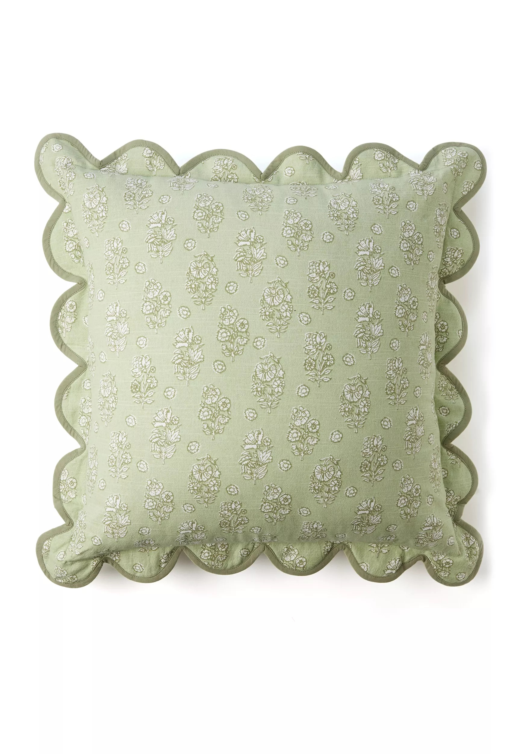 Floral Printed Scalloped Throw Pillow | Belk