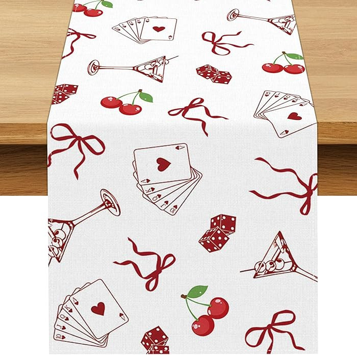 Buxiuer Valentines Day Lucky in Love Table Runner Las Vegas Casino Bachelorette Party Decoration ... | Amazon (US)