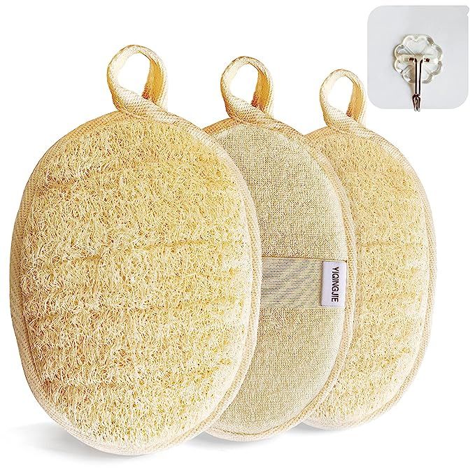 Natural Loofah Sponge Exfoliating Body Scrubber (3 Pack),Made with Eco-Friendly and Biodegradable... | Amazon (US)