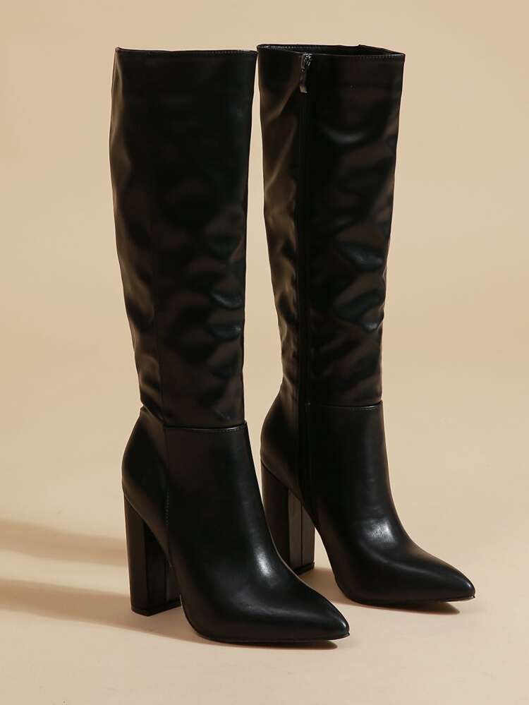 MOTF X Brooks Nader Minimalist Chunky Heeled Classic Boots | SHEIN