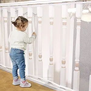 Banister Guard for Baby - 10ft x 3ft, Child Safety Net, Stair Railing Proof Mesh for Kids, Toys, ... | Amazon (US)