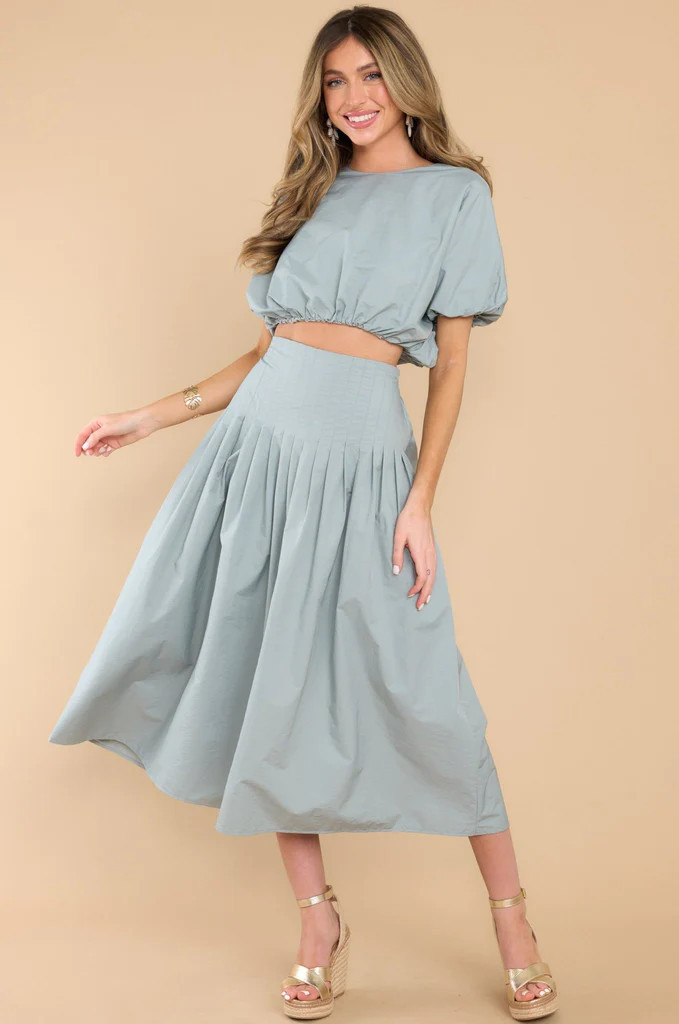 Freedom Calls Dusty Blue Two Piece Set | Red Dress 