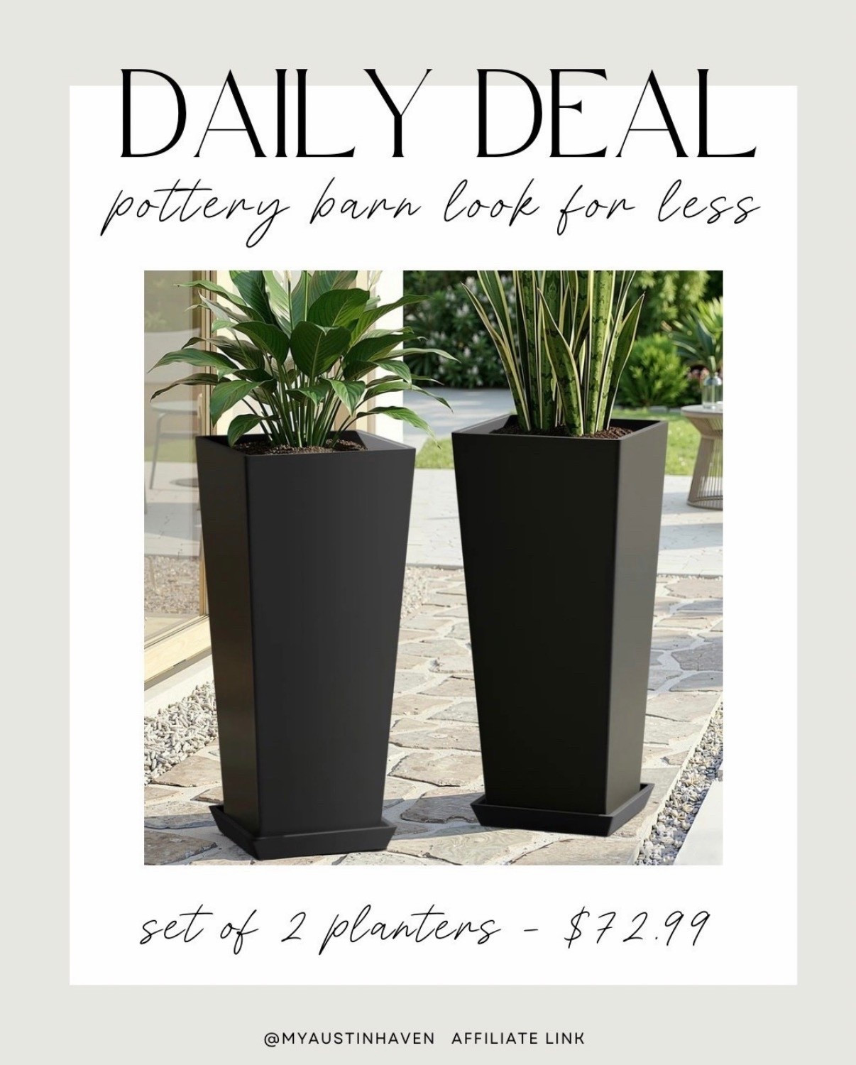 Outdoor Deal 🌿

Set of 2 Tall Planters for $72.99!

Planters, patio season, outdoor sale, planter pots, gardening, spring home, front porch refresh, wayfair finds, wayfair deals, wayfair sale

#LTKSpringSale #LTKHome