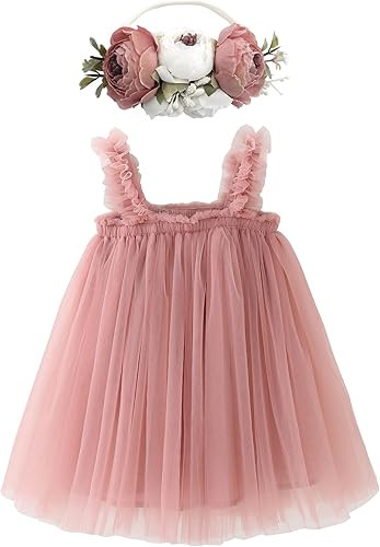 BGFKS Layered Tulle Tutu Dress for Toddler Girls,Baby Girl Rainbow Tutu Princess Skirt Set with F... | Amazon (US)