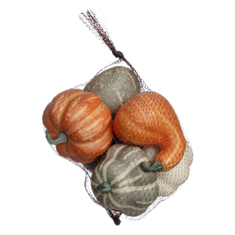 6-Piece Green & Orange Foam Pumpkin Scatters | At Home