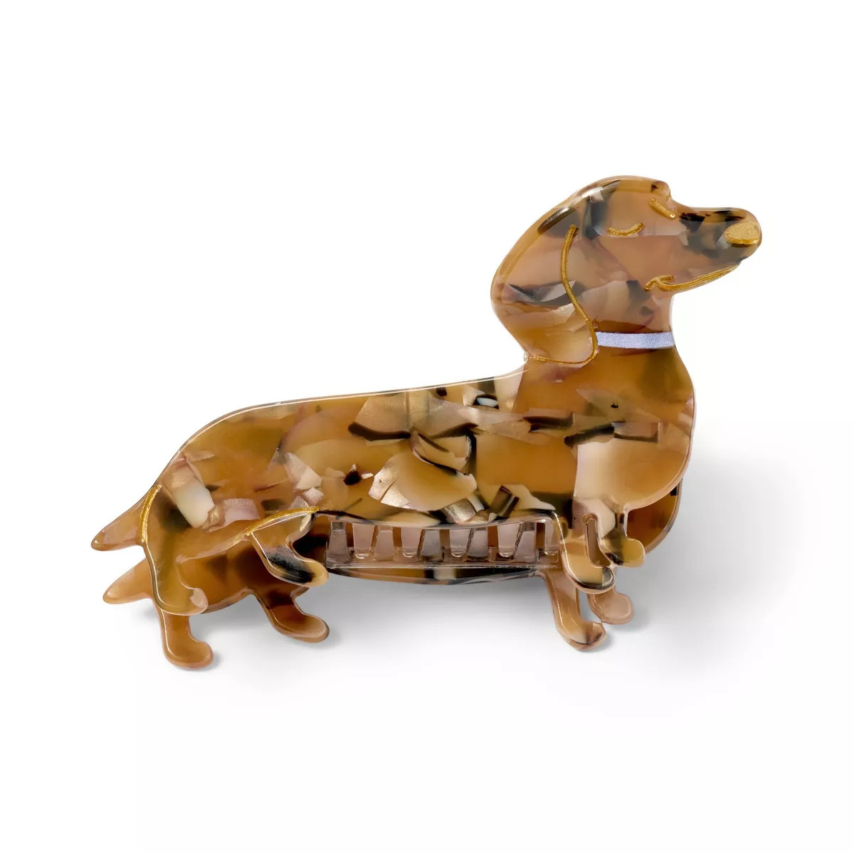 Acrylic Dachshund Claw Hair Clip - Marbled Brown - The Cuddle Collab | Target