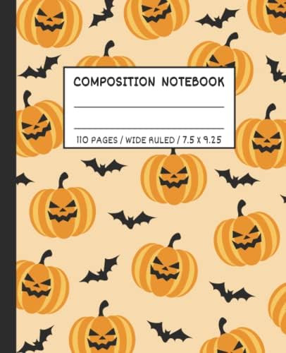 Halloween Composition Notebooks Wide Ruled: Halloween Gifts For Kids | The Halloween Notebook Aes... | Amazon (US)