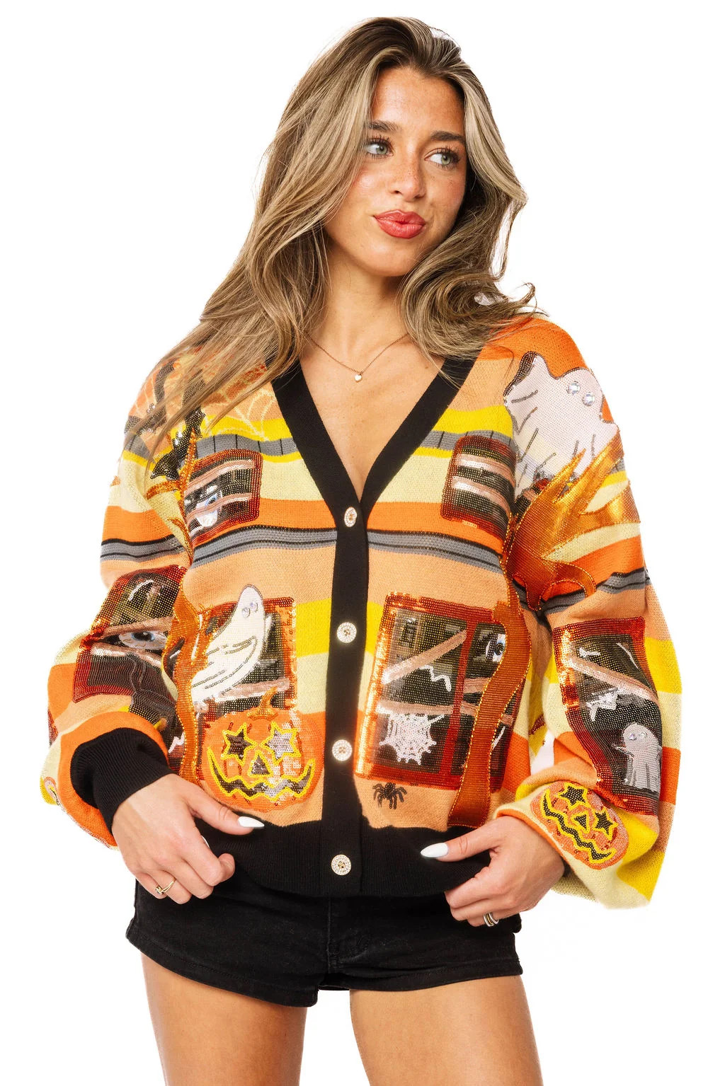 Multi Spooky Windows Cardigan | Queen of Sparkles