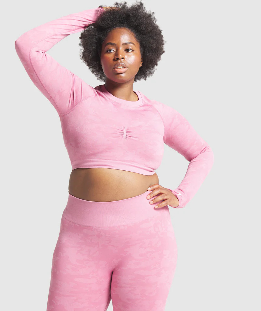 adapt camo seamless long sleeve crop top | Gymshark (Global)