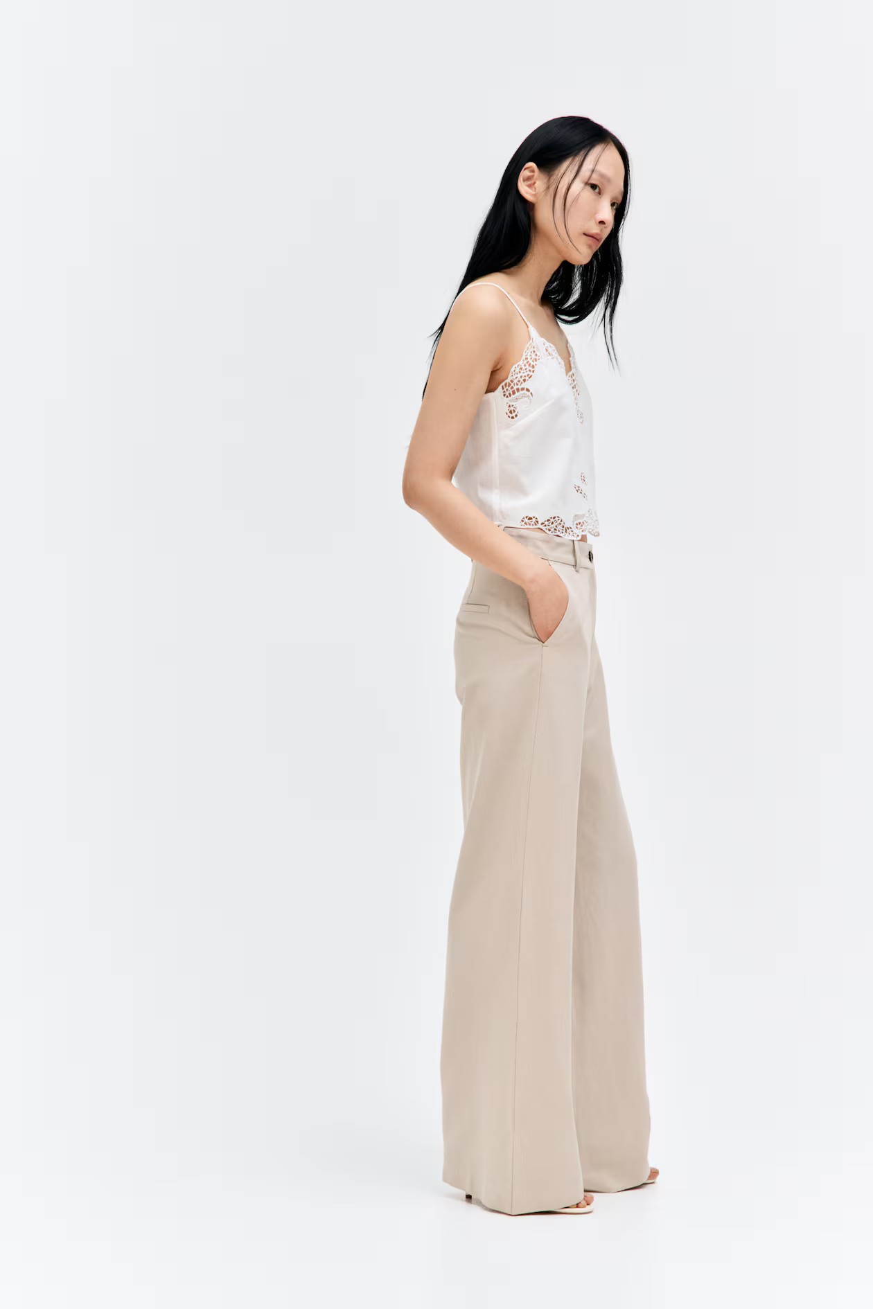 Wide linen-blend trousers | H&M (UK, MY, IN, SG, PH, TW, HK)