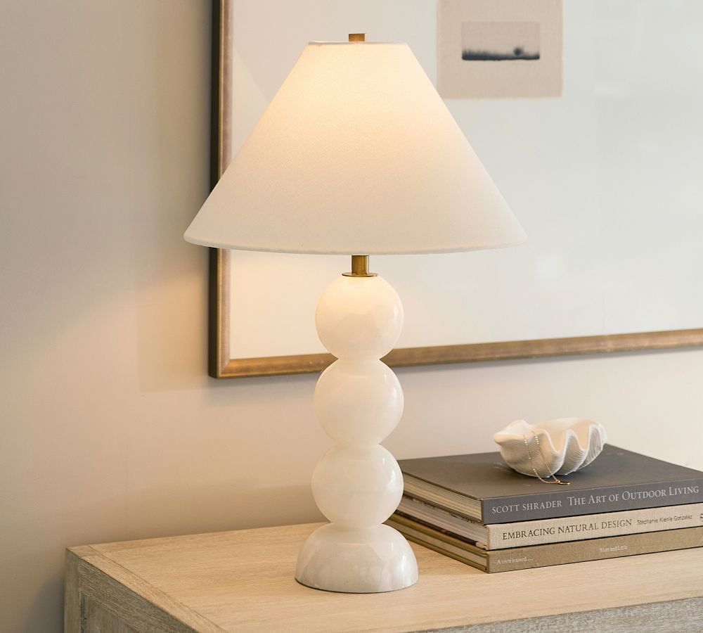 Ela Alabaster Stacked Table Lamp (22") | Pottery Barn (US)