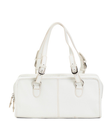 Leather Belt Stitched Satchel | TJ Maxx