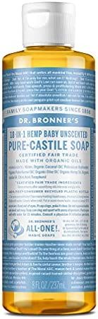 Dr. Bronners - Pure-Castile Liquid Soap (Baby Unscented, 8 Ounce) - Made with Organic Oils, 18-in... | Amazon (US)