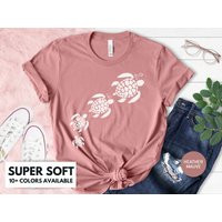 Turtle Shirt For Women, T-Shirt Gift Ocean Lover, Save The Turtles T Shirt, Cute Beach For Mom, Animal Lover Sea Tee | Etsy (US)