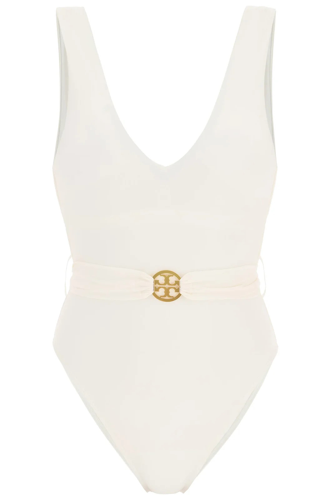 Tory Burch Miller Plunge One-Piece Swimsuit - Cettire | Cettire Global