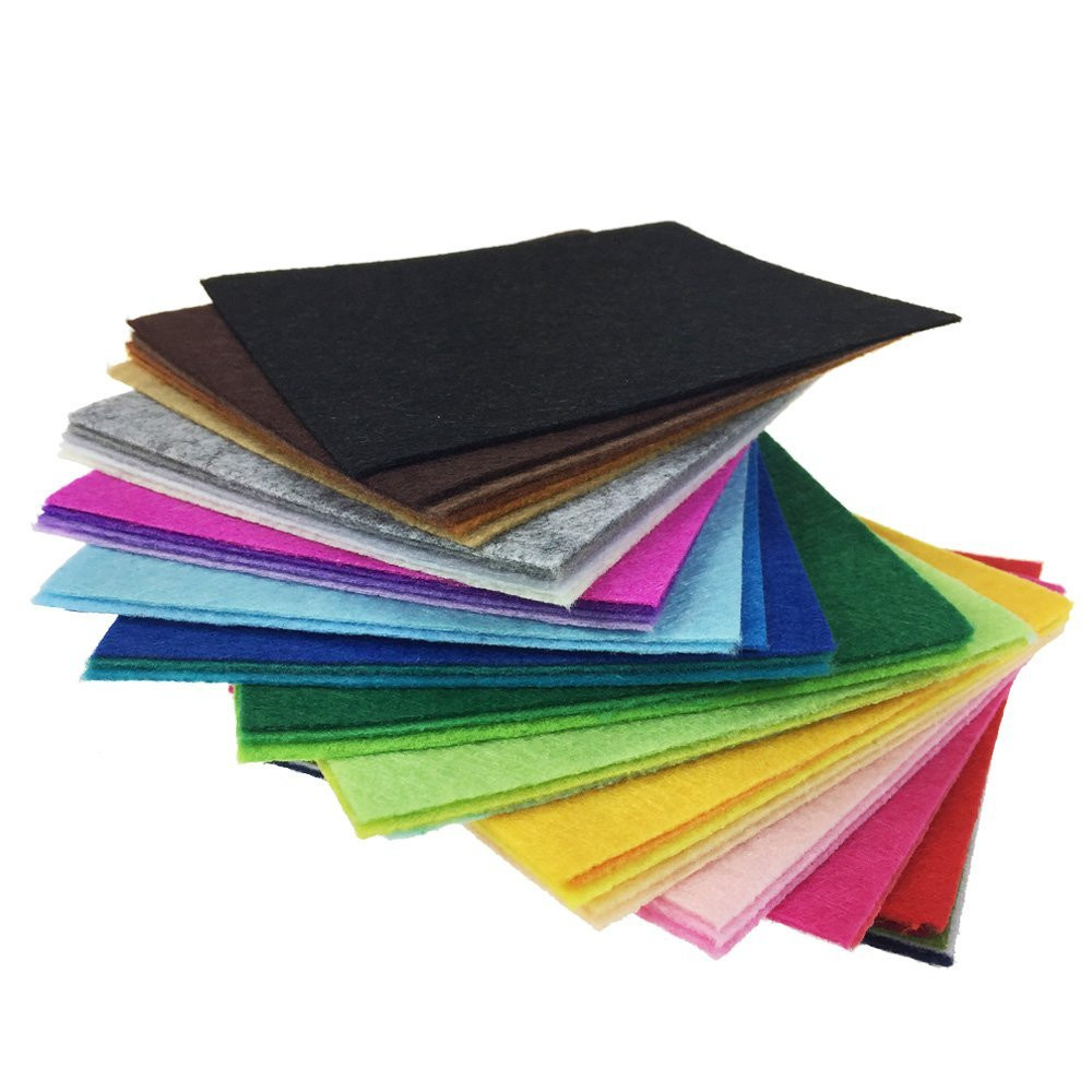 42pcs Felt Fabric Sheet 4"x4" Assorted Color DIY Craft Squares Nonwoven 1mm Thick | Amazon (US)