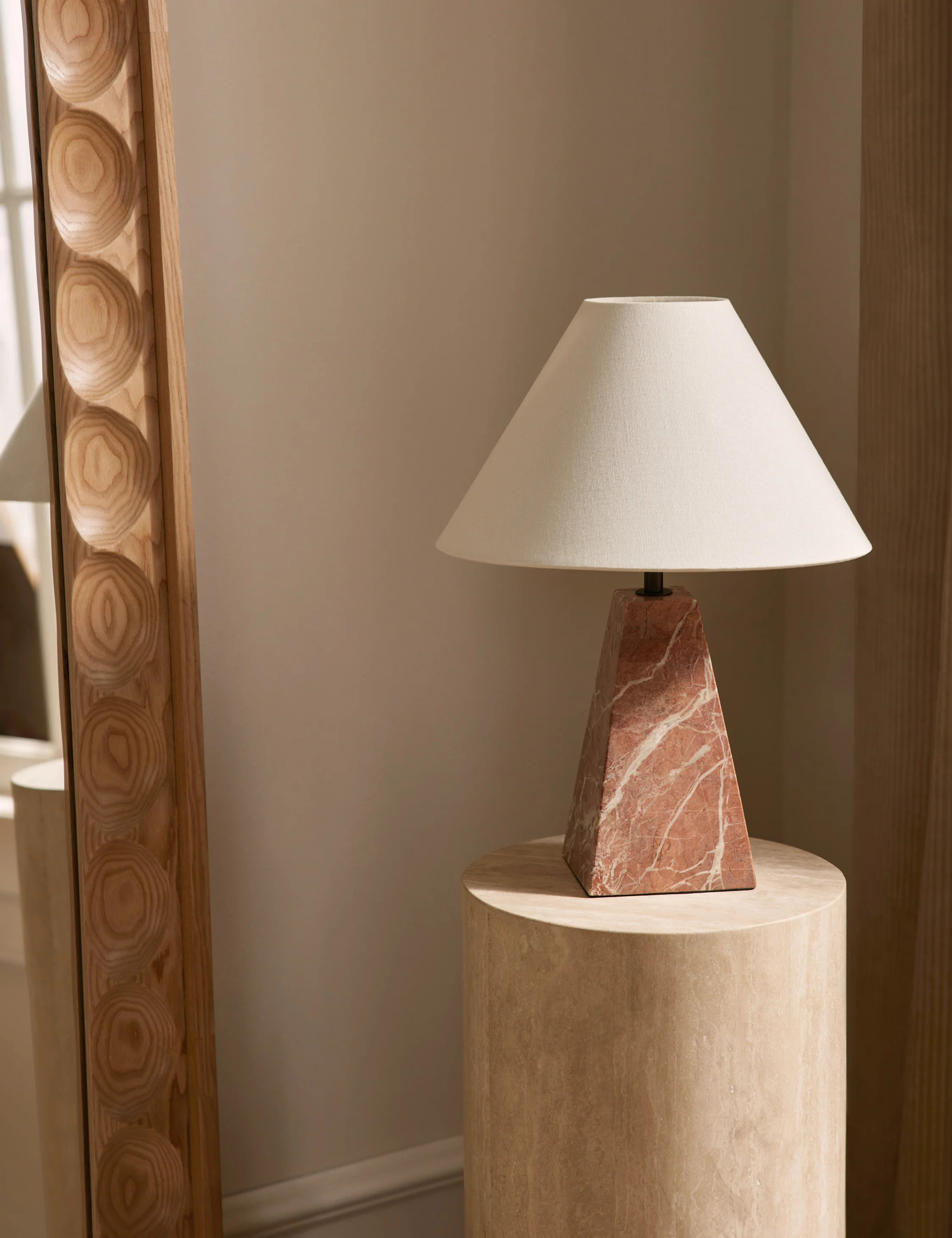 Camara Table Lamp, Pink Marble | Lulu and Georgia 