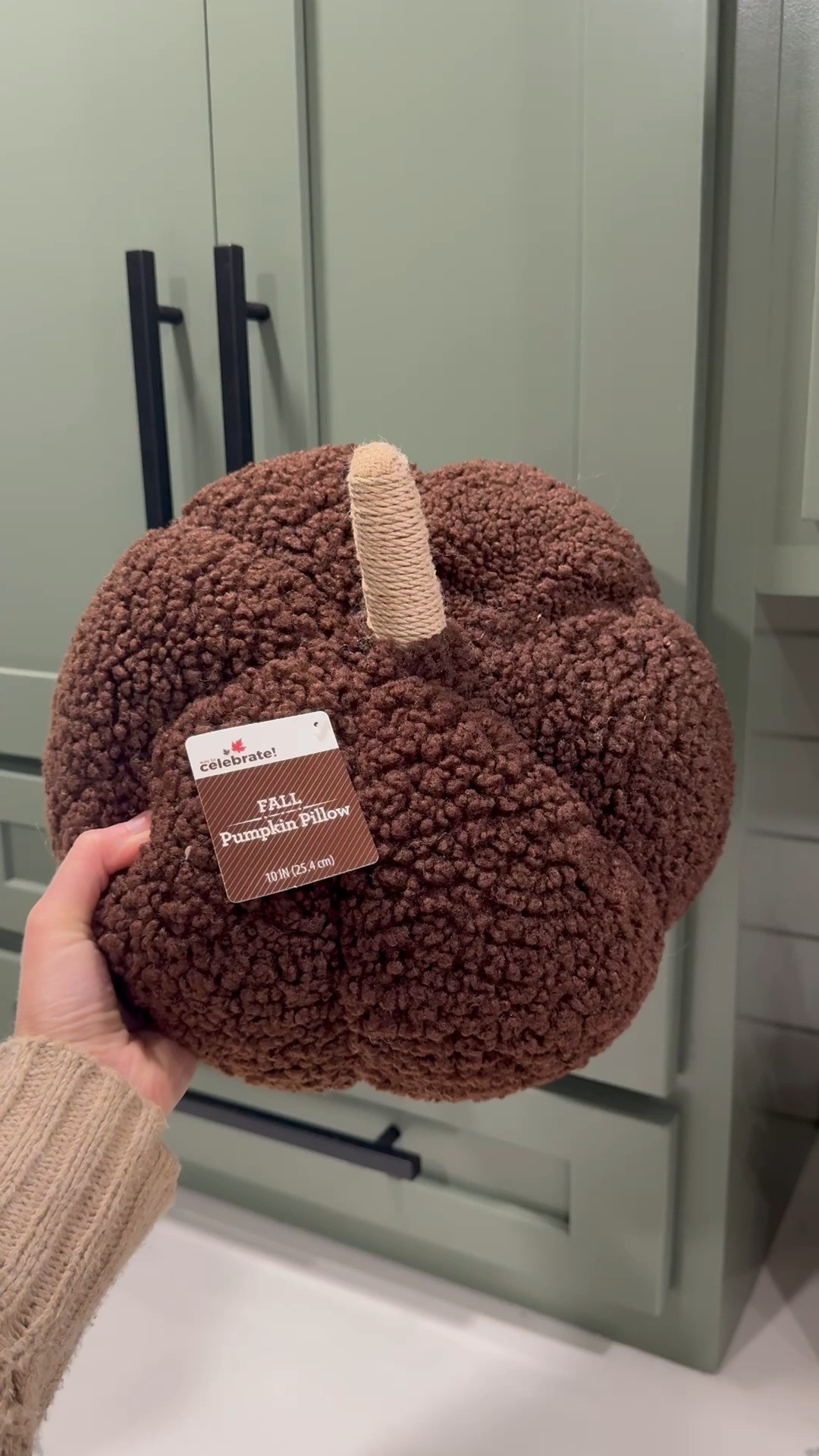 Pottery barn dupe pumpkin pillow from Walmart for under $13! Walmart fall decor. Pumpkin pillows. Pumpkin pillow. Home decor. Walmart 2025 fall decor. 

#LTKFindsUnder50 #LTKSeasonal #LTKHome