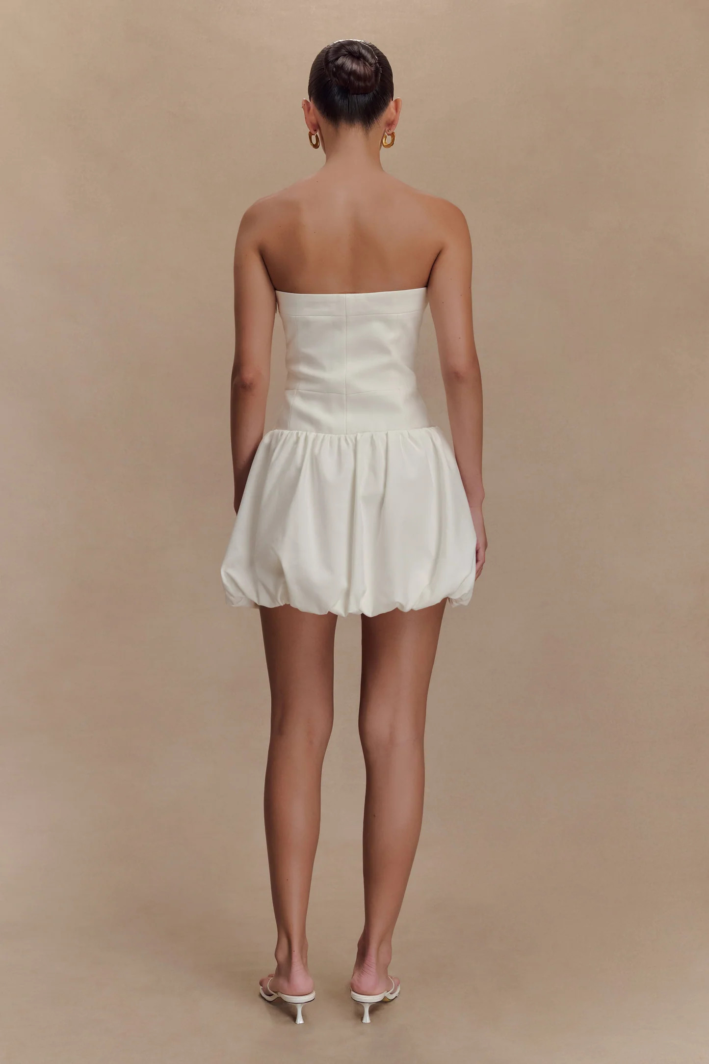Clementina Strapless Bubble Mini Dress - White | Meshki (APAC)