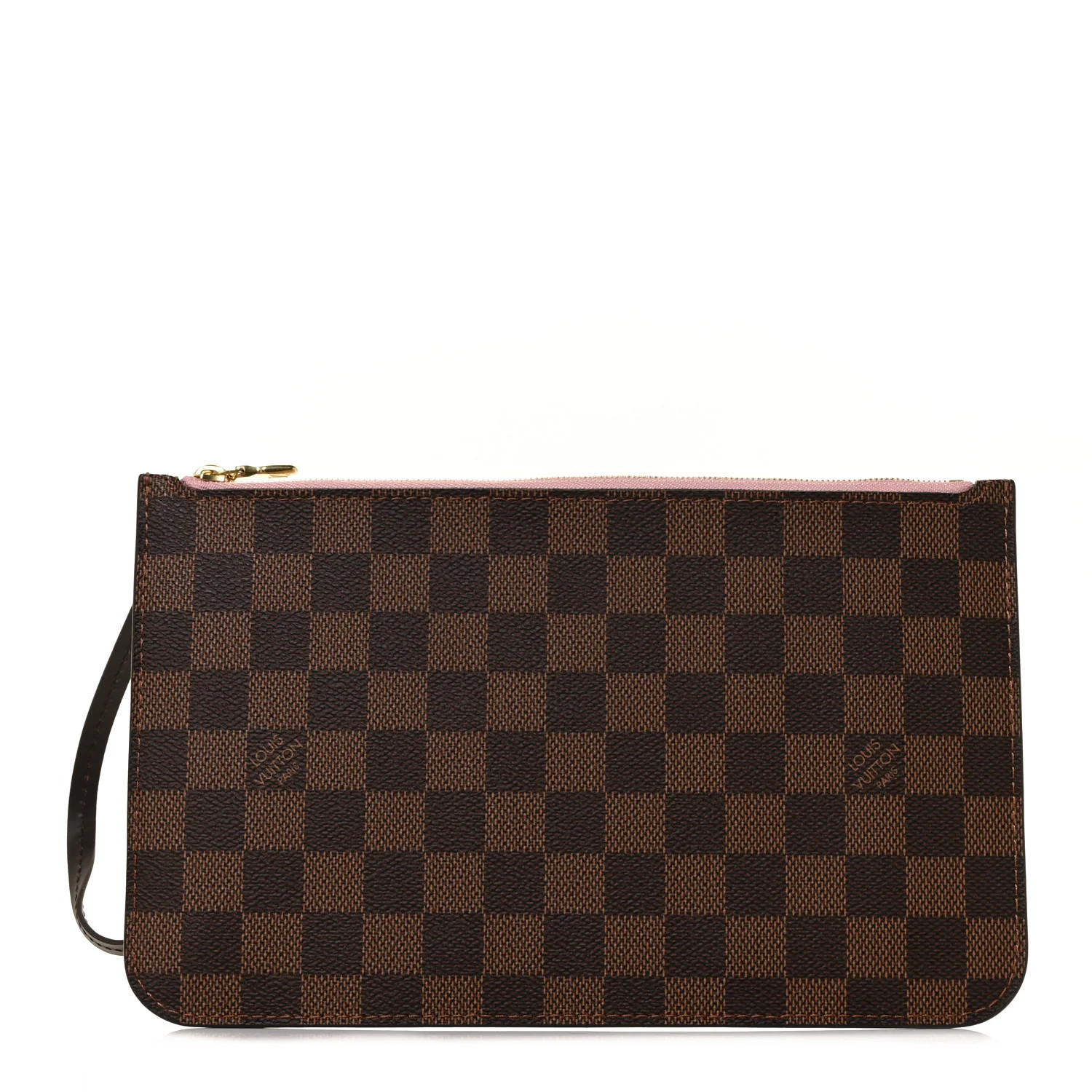 LOUIS VUITTON Damier Ebene Neverfull MM GM Pochette Rose Ballerine | FASHIONPHILE | Fashionphile
