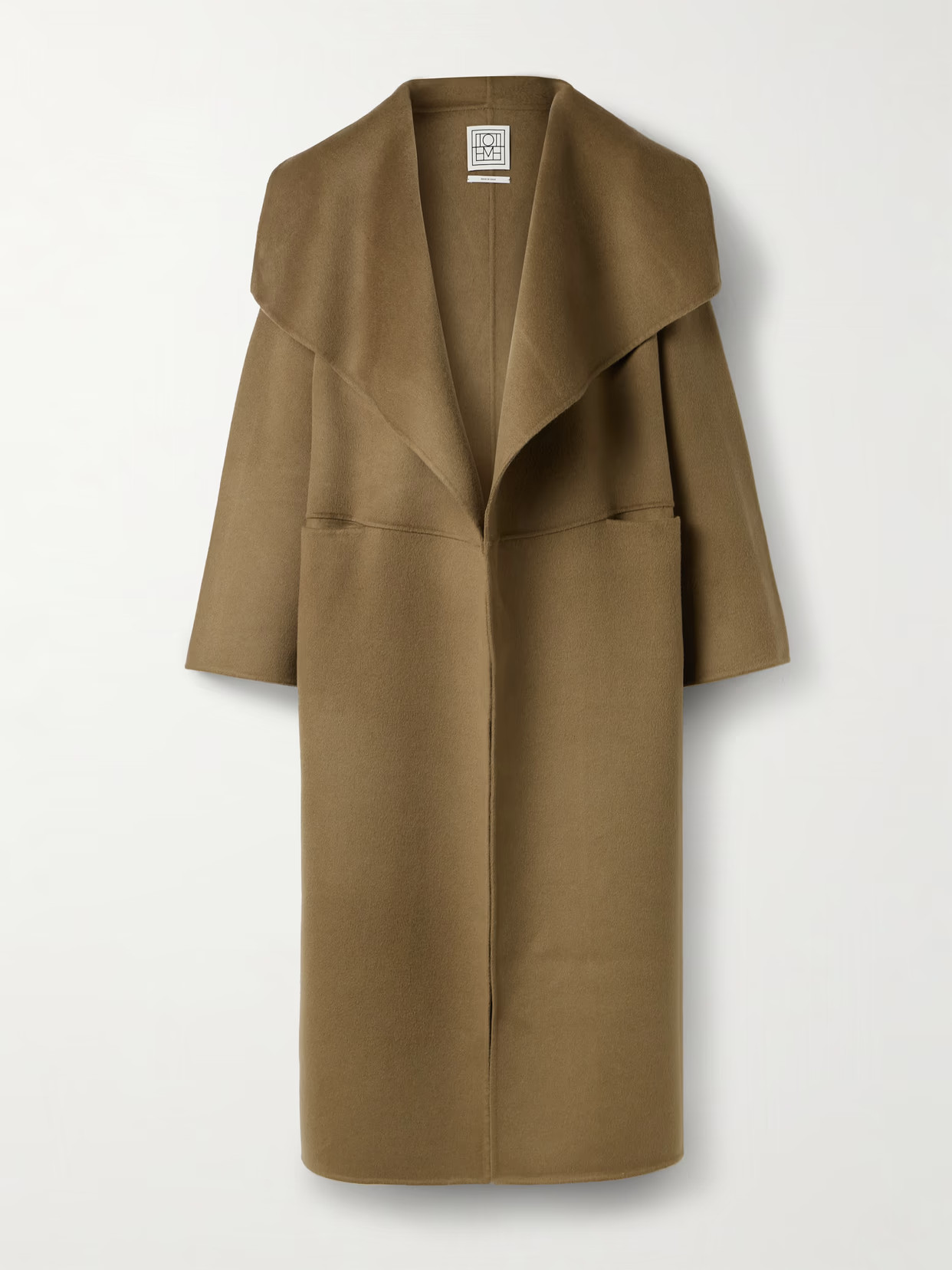 TOTEME - Draped Wool And Cashmere-blend Felt Coat - Brown | NET-A-PORTER (US)