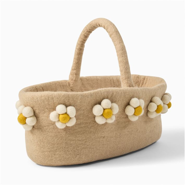 Handcrafted Felt Daisy Diaper Caddy | West Elm (US)