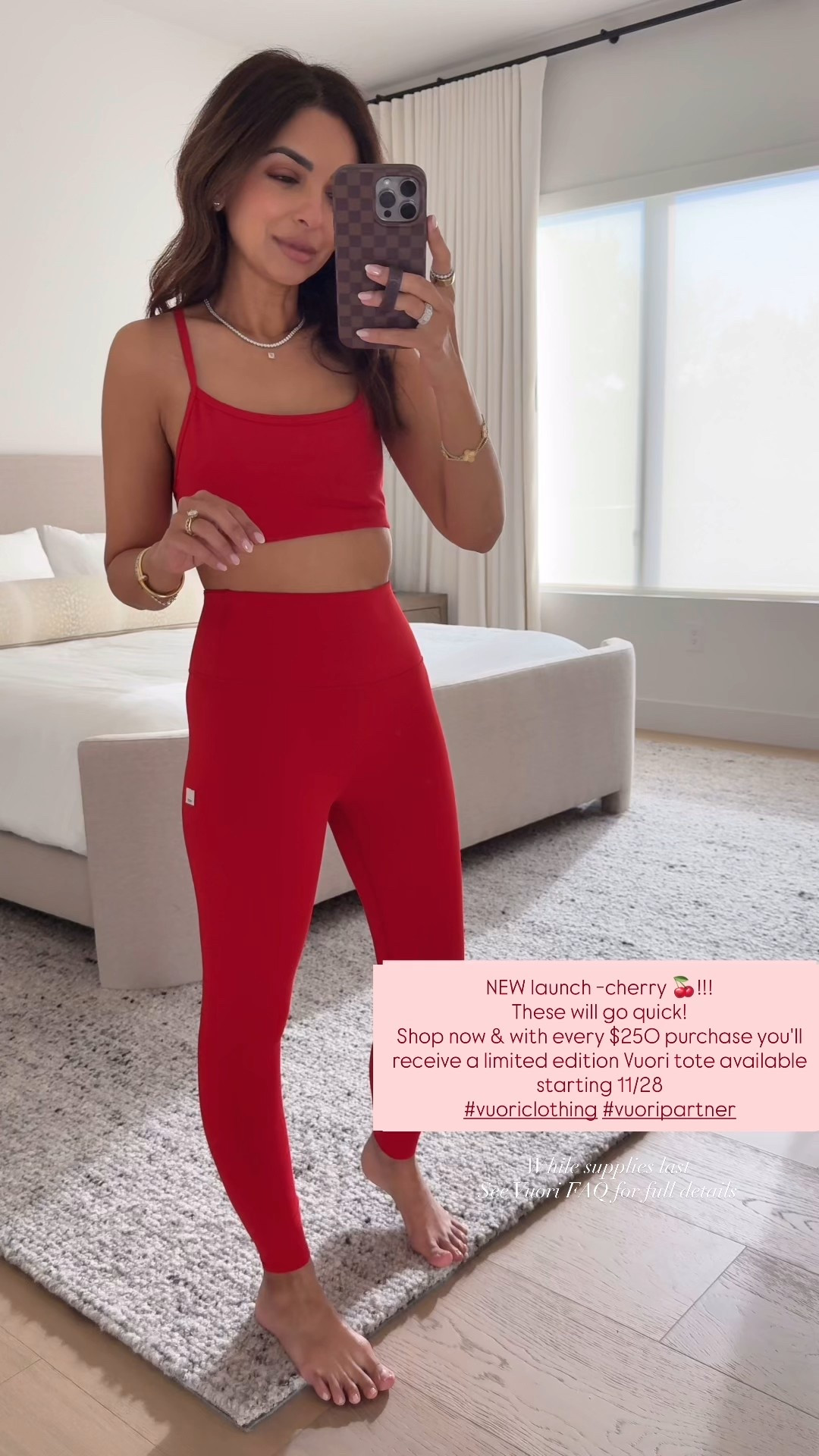 This NEW cherry color just launched from Vuori in one of my all time favorite sets! I did the size small in the AllTheFeels bra and size small short in my AllTheFeels leggings. This color will go quickly! 🍒@vuoriclothing #vuoripartner 

#LTKCyberWeek #LTKHoliday #LTKGiftGuide