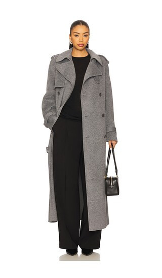 SIMKHAI Rumi Belted Long Coat in Grey. Size M. Also in S. | Revolve Clothing (Global)