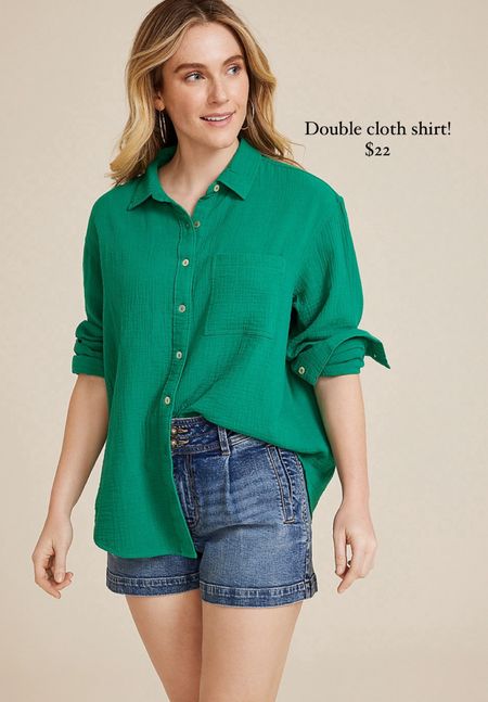 Maurices Double Cloth Relaxed Button Up Shirt

#LTKover40 #LTKfindsunder50 #LTKworkwear