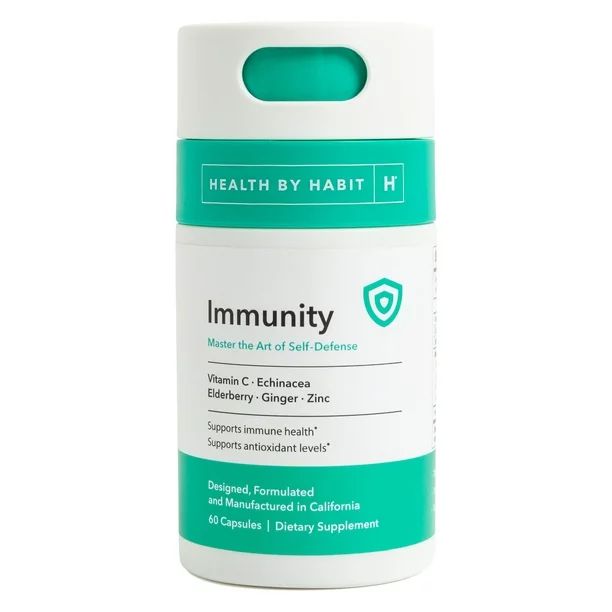 Health By Habit Immunity Supplement, Echinacea, Elderberry, Zinc, 60 Capsules - Walmart.com | Walmart (US)