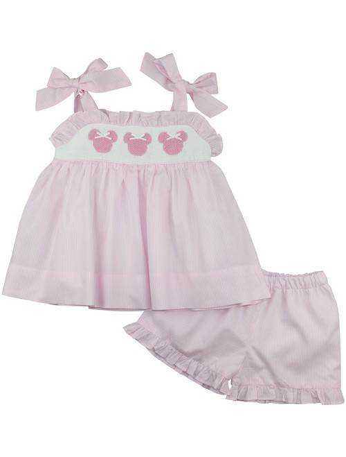 Pink Stripe Mouse Ears Short Set | Cecil and Lou